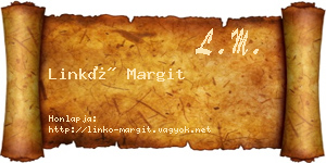 Linkó Margit névjegykártya